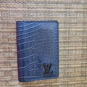 Blue Louis Vuitton Alligator Pocket Organizer